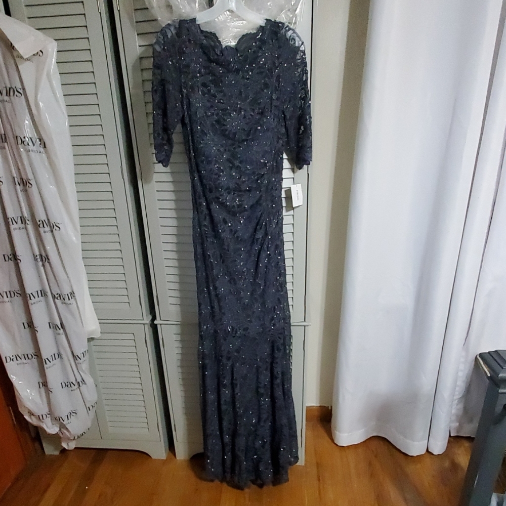 Mother of the Bride Dress - Dark Grey & Silver